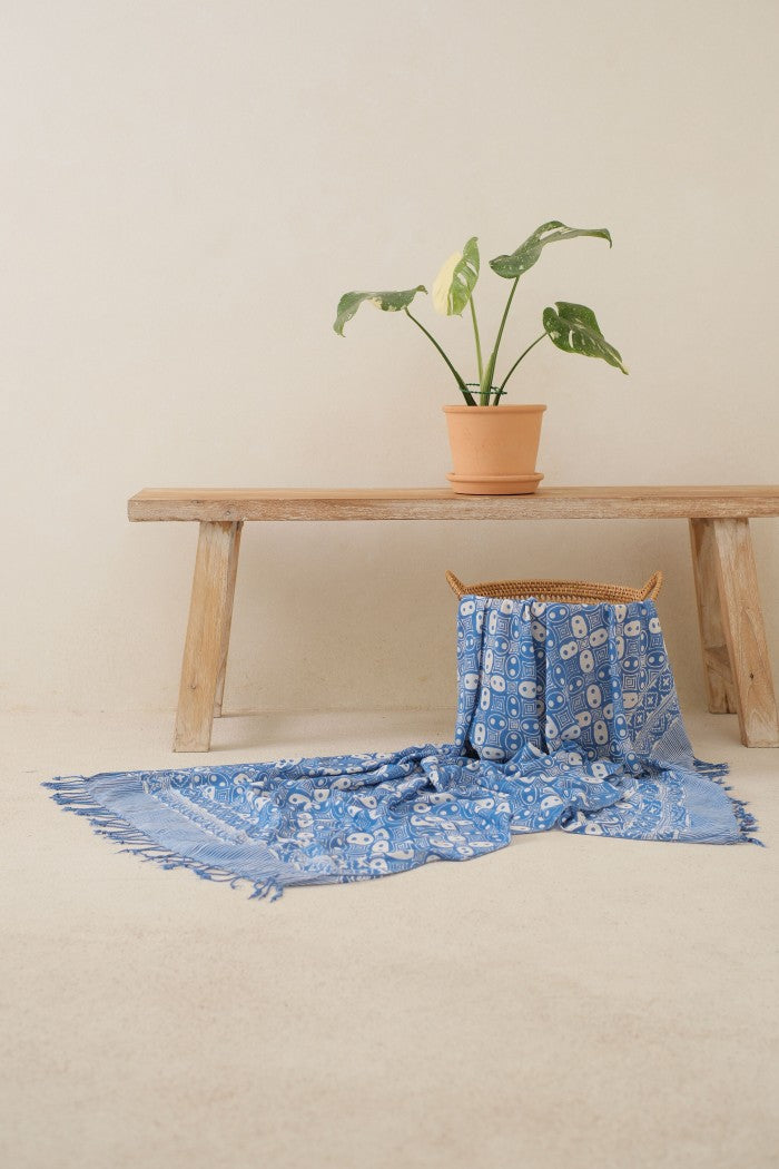 Selendang Batik TCB Kawung 1 Blue - 80