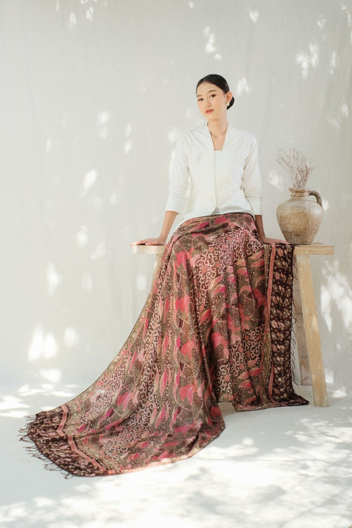 Selendang Sutra Batik Tulis - Sangga Langit - Pink