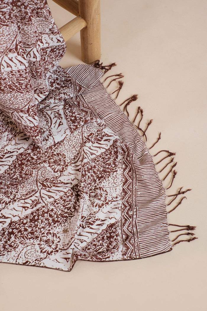 Selendang Batik TCR Parang Bunga Brown - 80