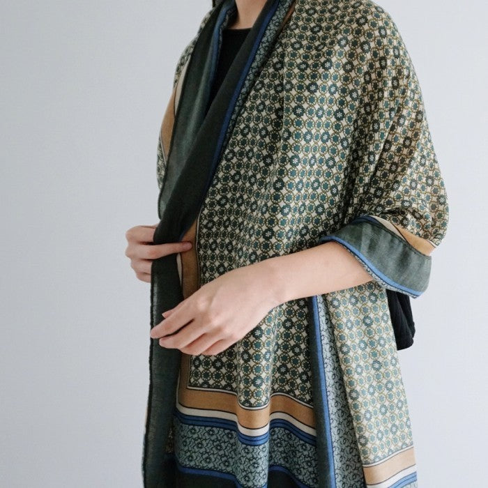 Andara Green-Selendang Viscose Batik Premium 90×180/Pashmina/Shawl