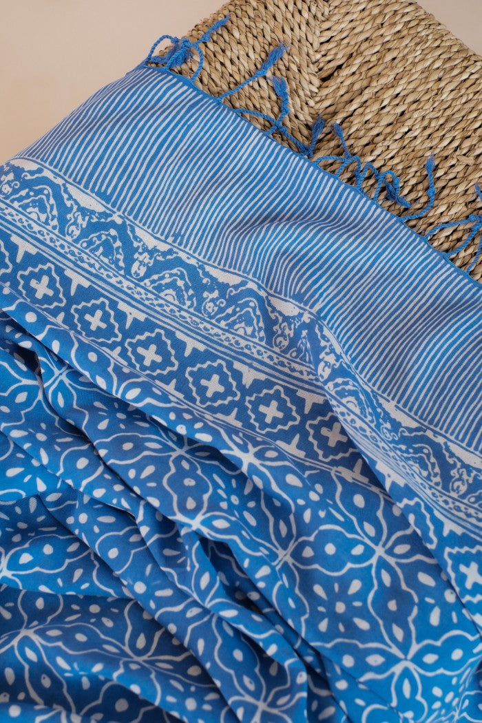 Selendang Batik TCB Kawung 2 Blue - 80