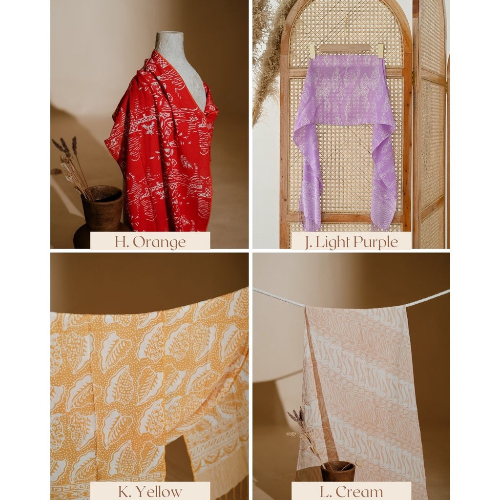 Syal Katun Paris Batik / Selendang / Scarf / Shawl Wanita