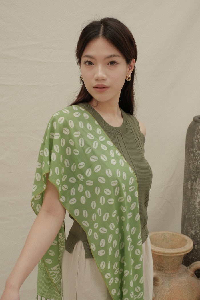 Scarf Batik Biji Kopi - Green