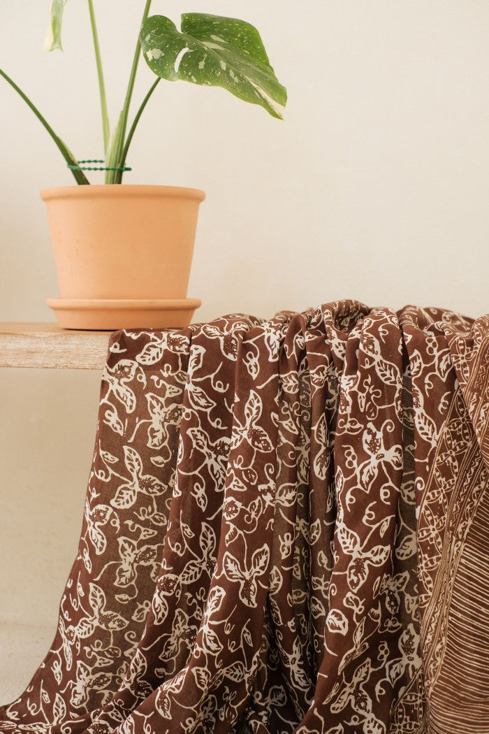 Selendang Batik TCR Daun Rambat Brown - 80