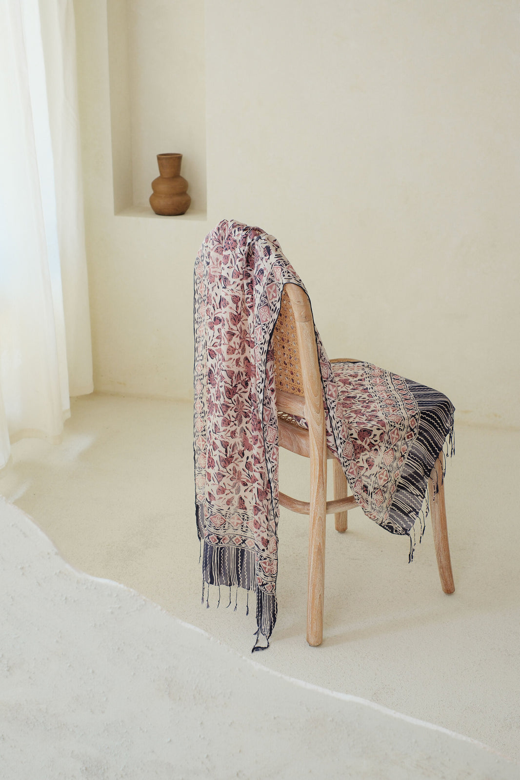 Syal Batik Sutra Merana in Brown - 55