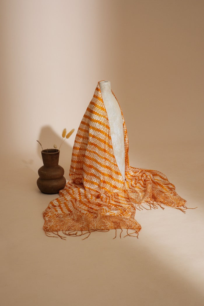 Syal Batik Sutra Parang - Yellow - 45