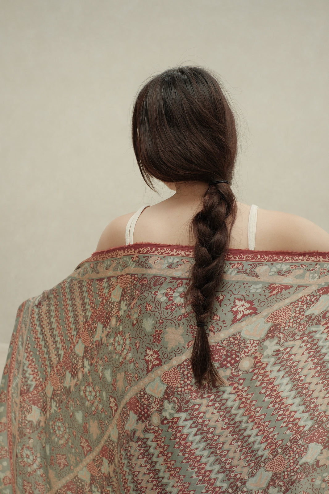 Selendang Sutra Batik Tulis - Rimba Jawi - Pastel