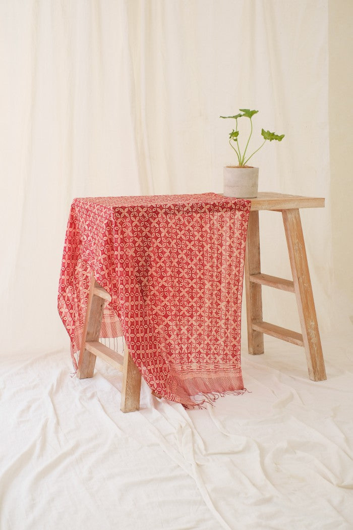 Selendang Sutra Batik - Kawung Mata - 90