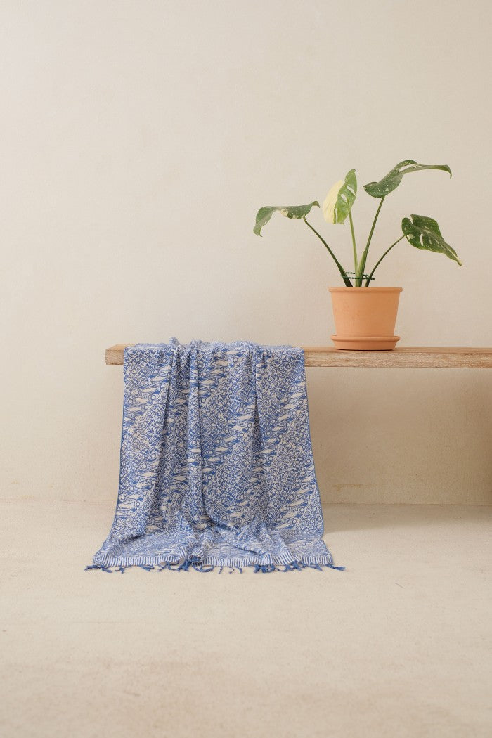 Selendang Batik TCB Parang Kawung Blue - 80
