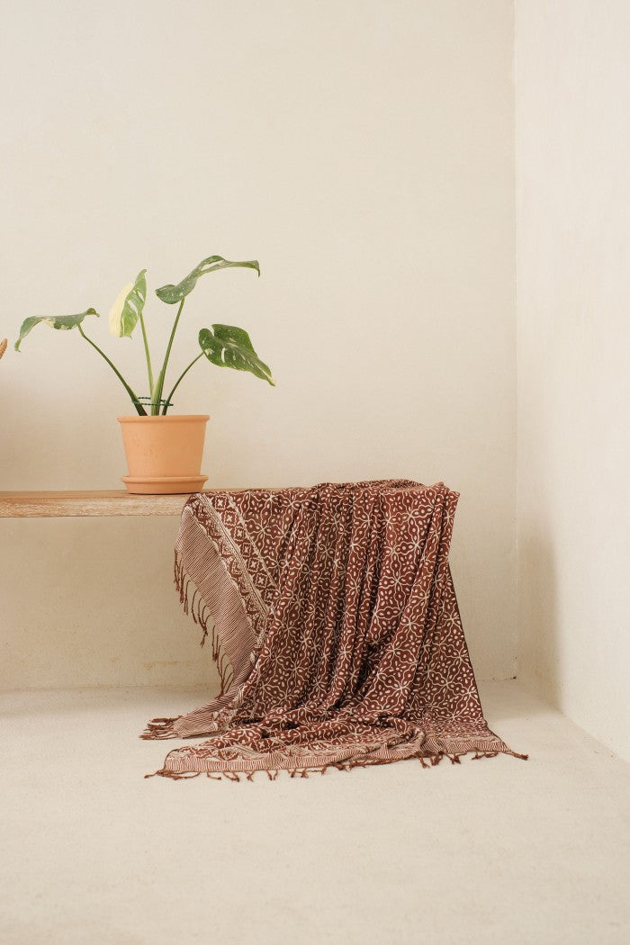 Selendang Batik TCR Kawung 2 Brown - 80