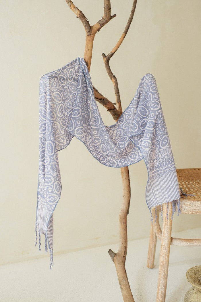 Scarf Batik TCGR Kawung Bunga Grey