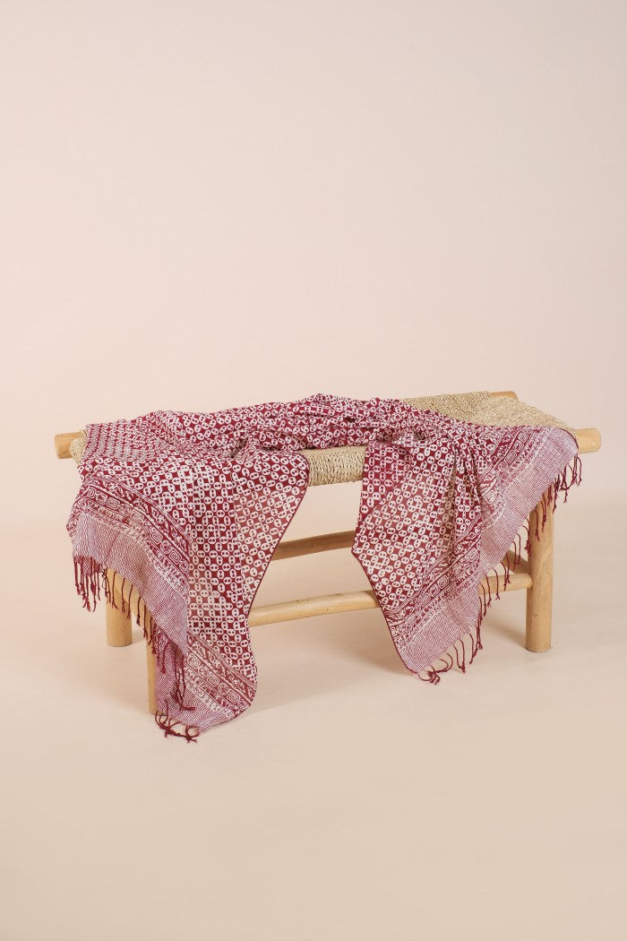 Selendang Batik TCN Kawung Sen Maroon - 80