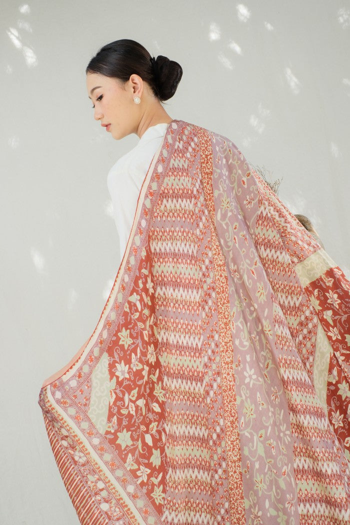Selendang Sutra Batik Tulis - Rimba Jawi - Red
