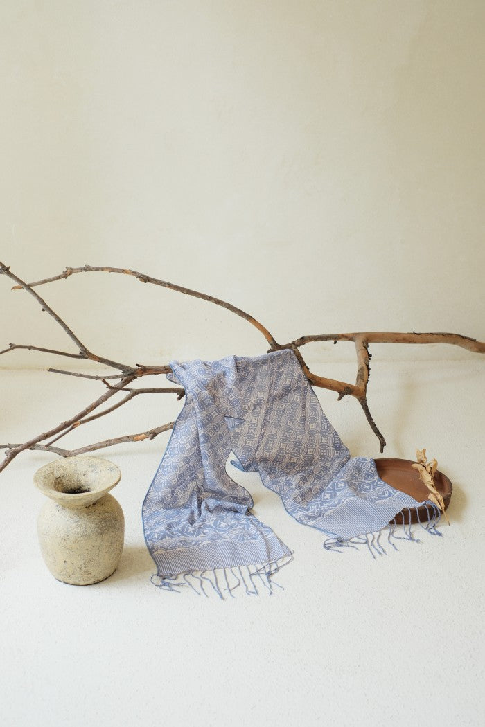 Scarf Batik TCGR Kawung Bribil Grey