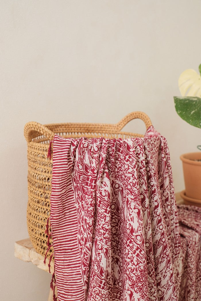 Selendang Batik TCN Parang Kawung Maroon - 80