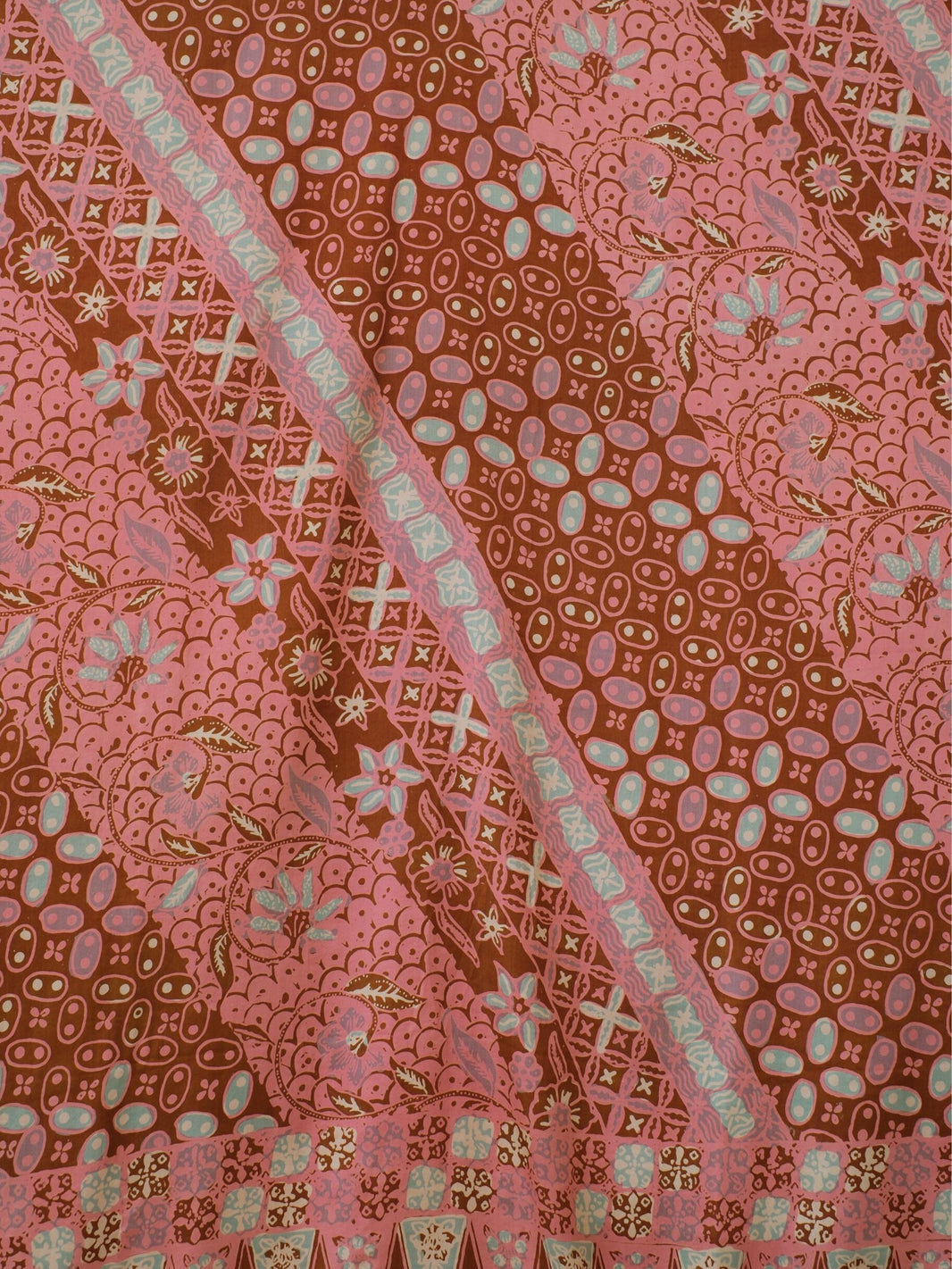 Selendang Sutra Batik Tulis - Kawung Sisik - Pink Orange