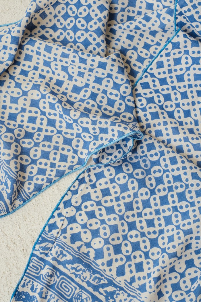 Scarf Batik TCB Kawung Sen Blue