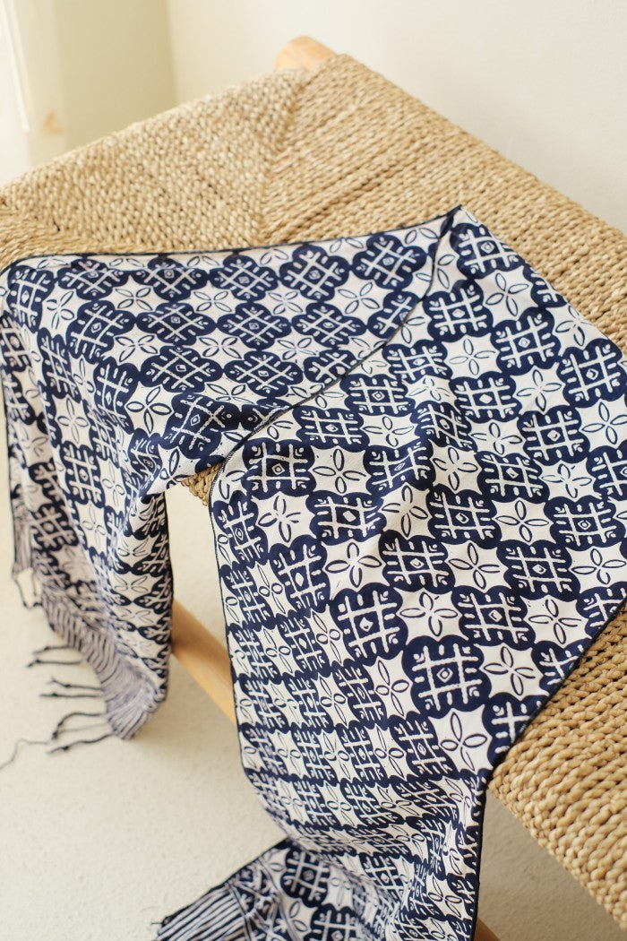 Scarf Batik TCC Kawung XO Blue