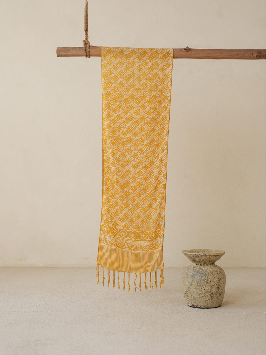 Batik Ratu - Scarf Batik TCK Kawung Bribil - Yellow