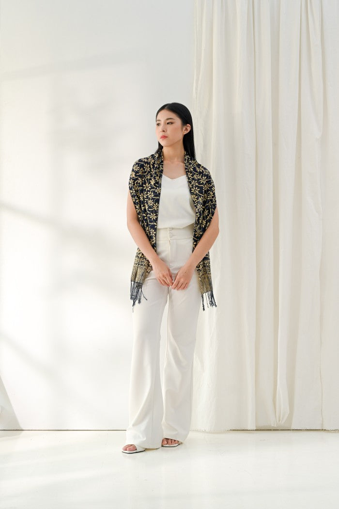 Scarf Batik Melati Tangkai - Blue | DNC