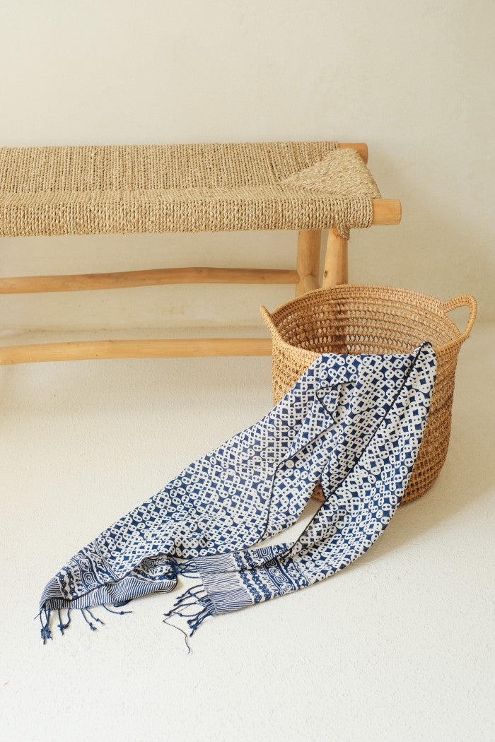 Scarf Batik TCC Kawung Sen Blue