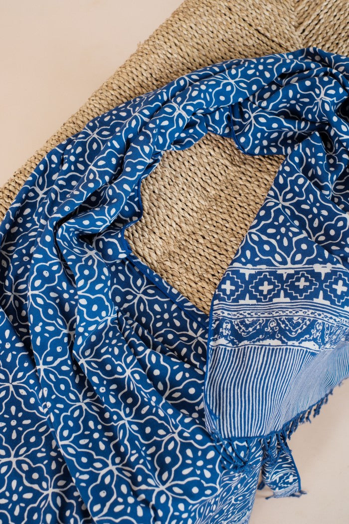 Selendang Batik TCC Kawung 2 Blue - 80