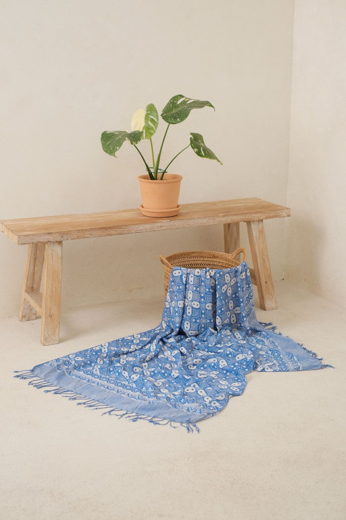 Selendang Batik TCB Kawung 1 Blue - 80