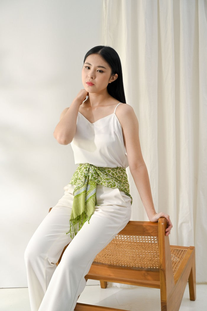 Scarf Batik Apusan - Daun Puring - Green | DNI