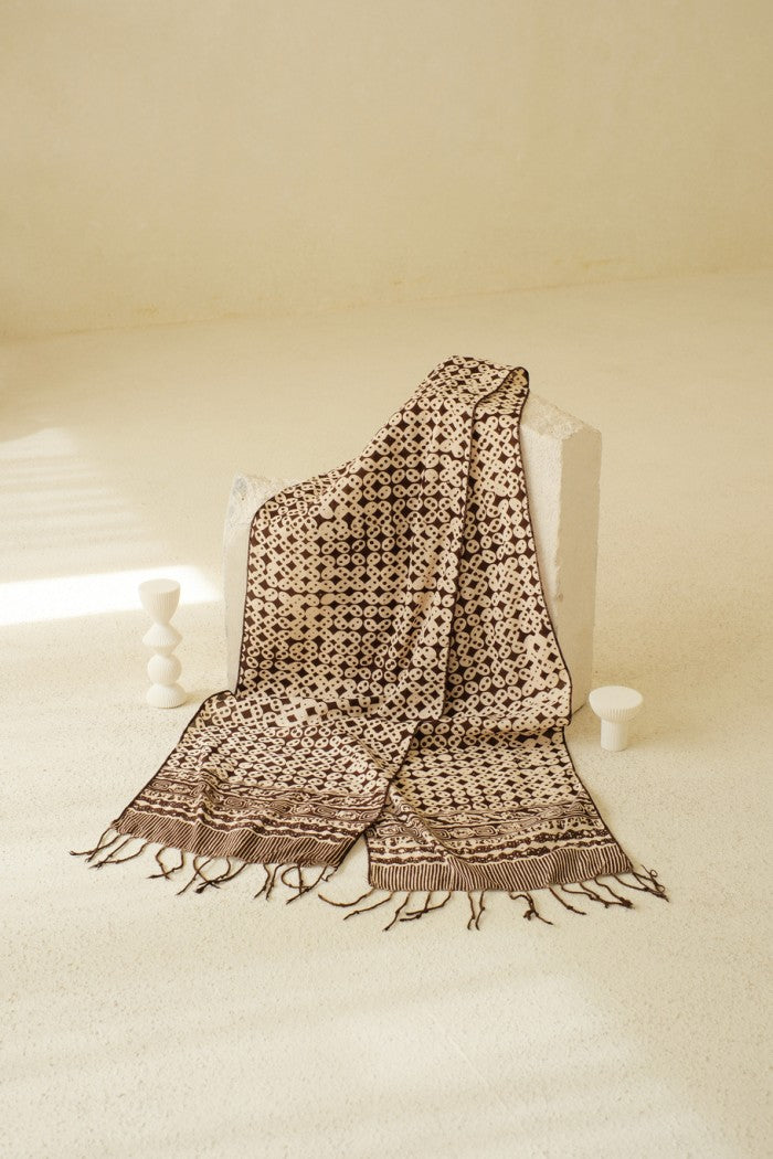 Scarf Batik TCR Kawung Sen Brown