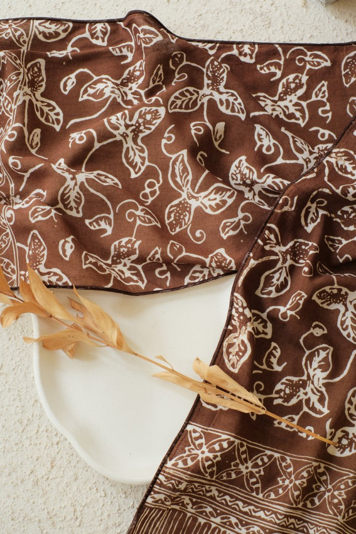 Scarf Batik TCR Daun Rambat Brown
