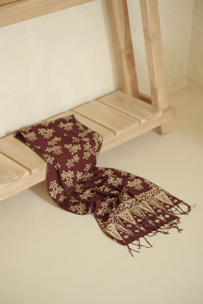 Scarf Batik Bunga Melati - Brown | DNR