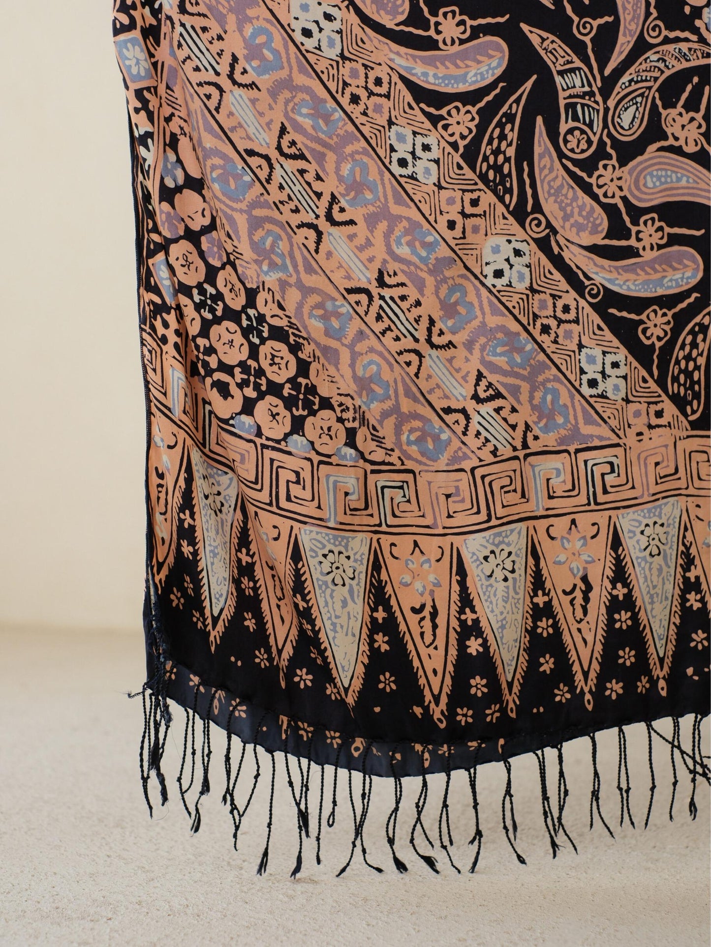 Selendang Sutra Batik Tulis - Swarna Truntum - Dark Blue