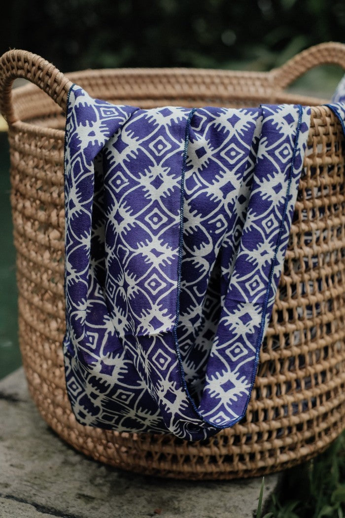 Scarf Batik TCC Kawung 4 Blue