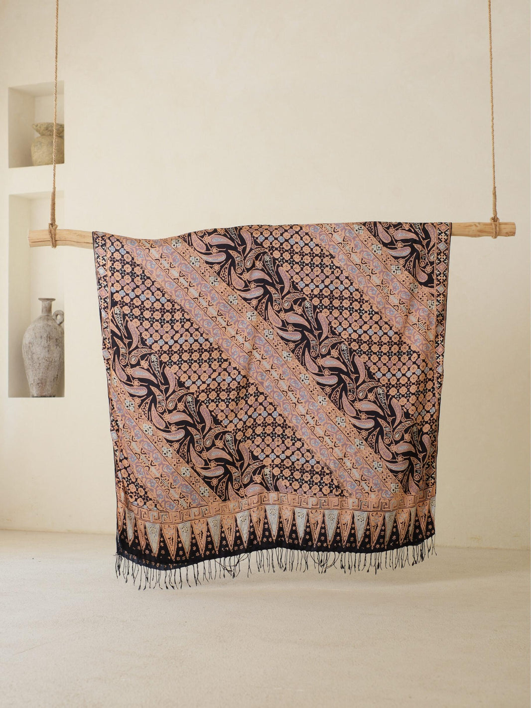 Selendang Sutra Batik Tulis - Swarna Truntum - Dark Blue