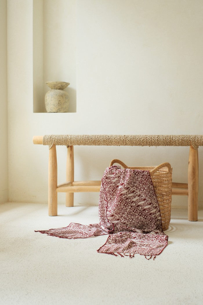 Scarf Batik TCN Parang Kawung Maroon