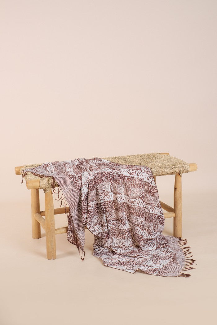 Selendang Batik TCR Parang Bunga Brown - 80