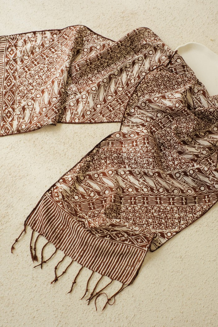 Scarf Batik TCR Parang Kawung Brown