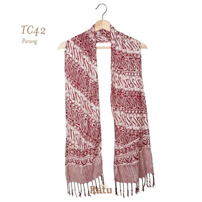 Syal Katun Paris Batik 25x150 TC42 / Selendang / Scarf