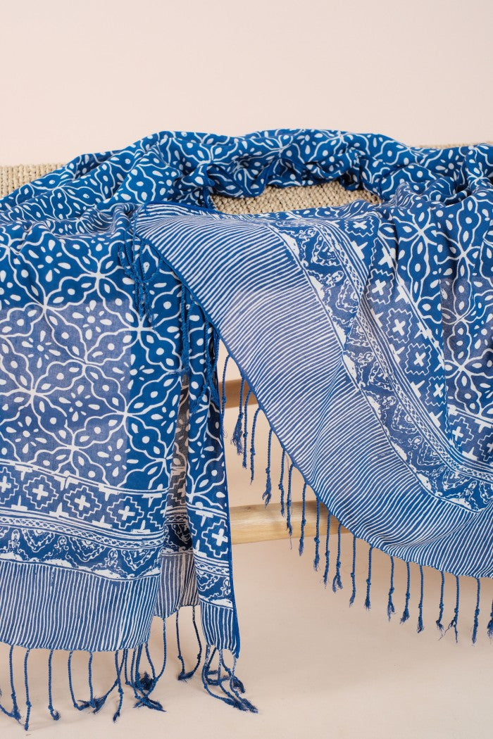 Selendang Batik TCC Kawung 2 Blue - 80