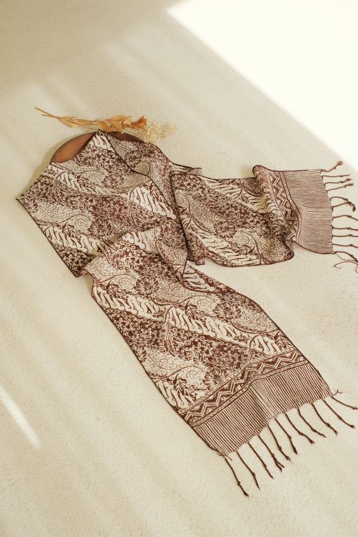 Scarf Batik TCR Parang Bunga Brown