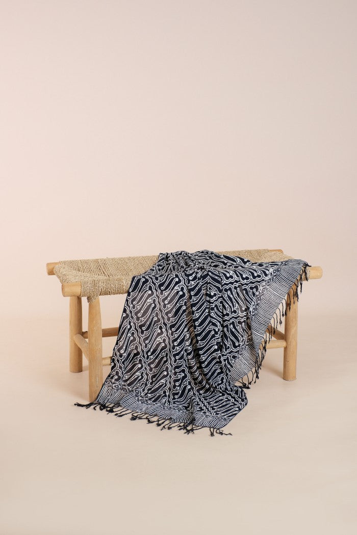 Selendang Batik TCE Parang 2 Black - 80