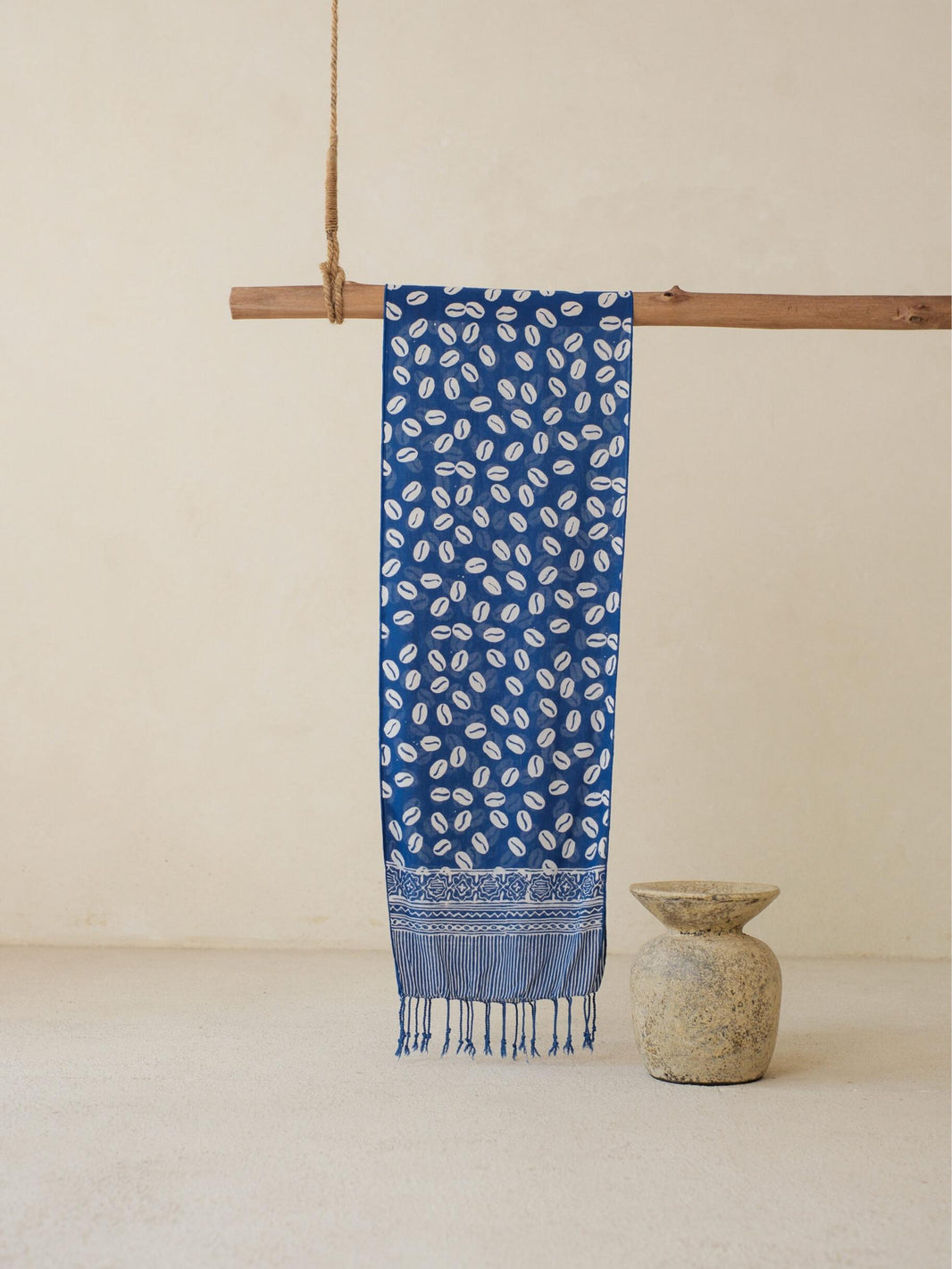Batik Ratu - Scarf Batik Biji Kopi - Dark Blue