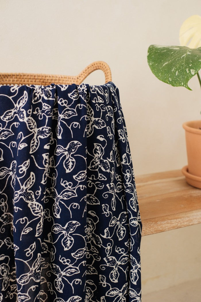 Selendang Batik TCC Daun Rambat Blue - 80