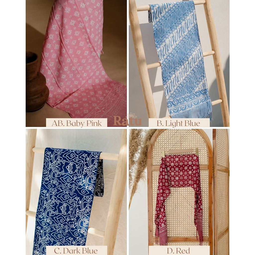 Syal Katun Paris Batik / Selendang / Scarf / Shawl Wanita