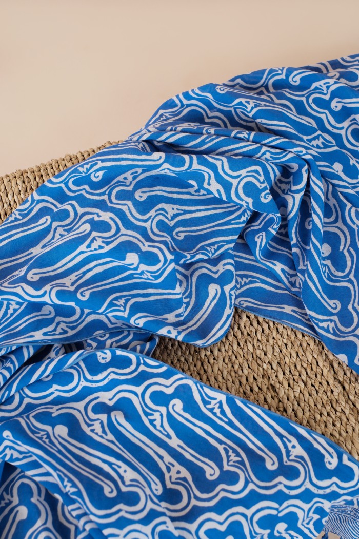 Selendang Batik TCB Parang 2 Blue - 80
