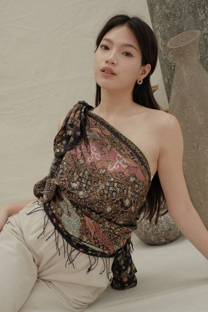 Selendang Sutra Batik Tulis - Mega Sukma - Pink