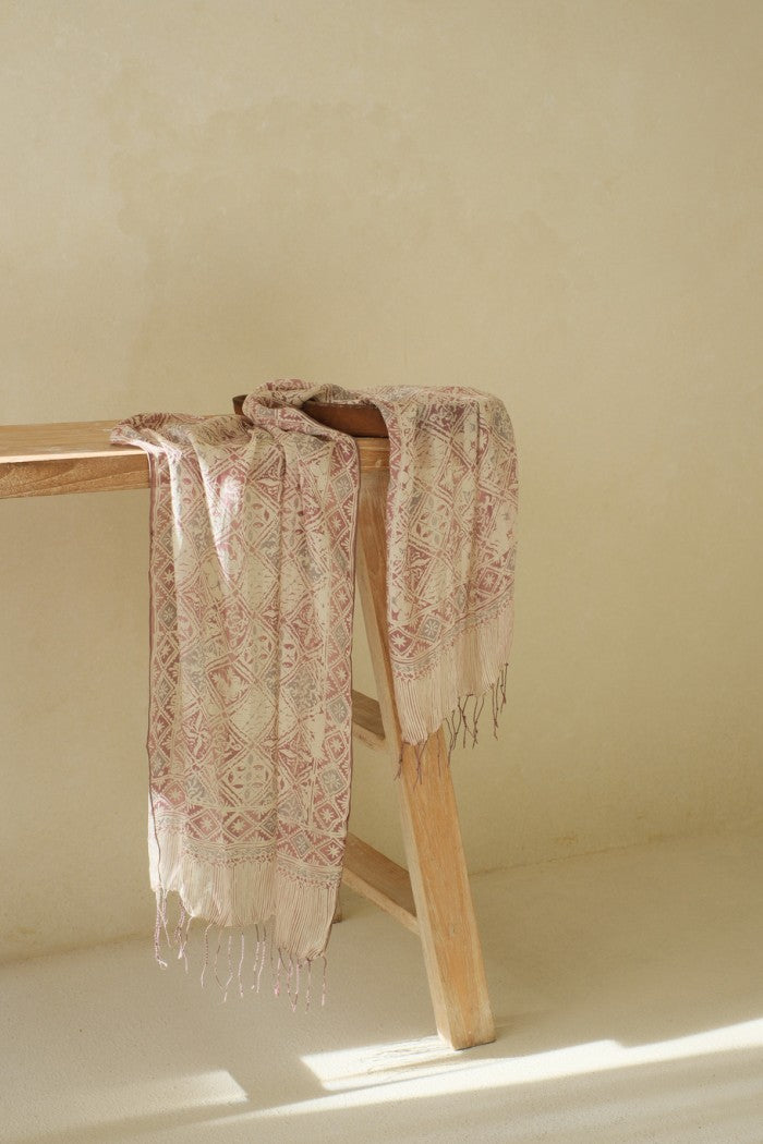 Bilik Kawung in Purple - Syal Batik Sutra - 55