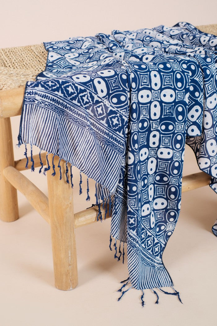 Selendang Batik TCC Kawung Blue - 80