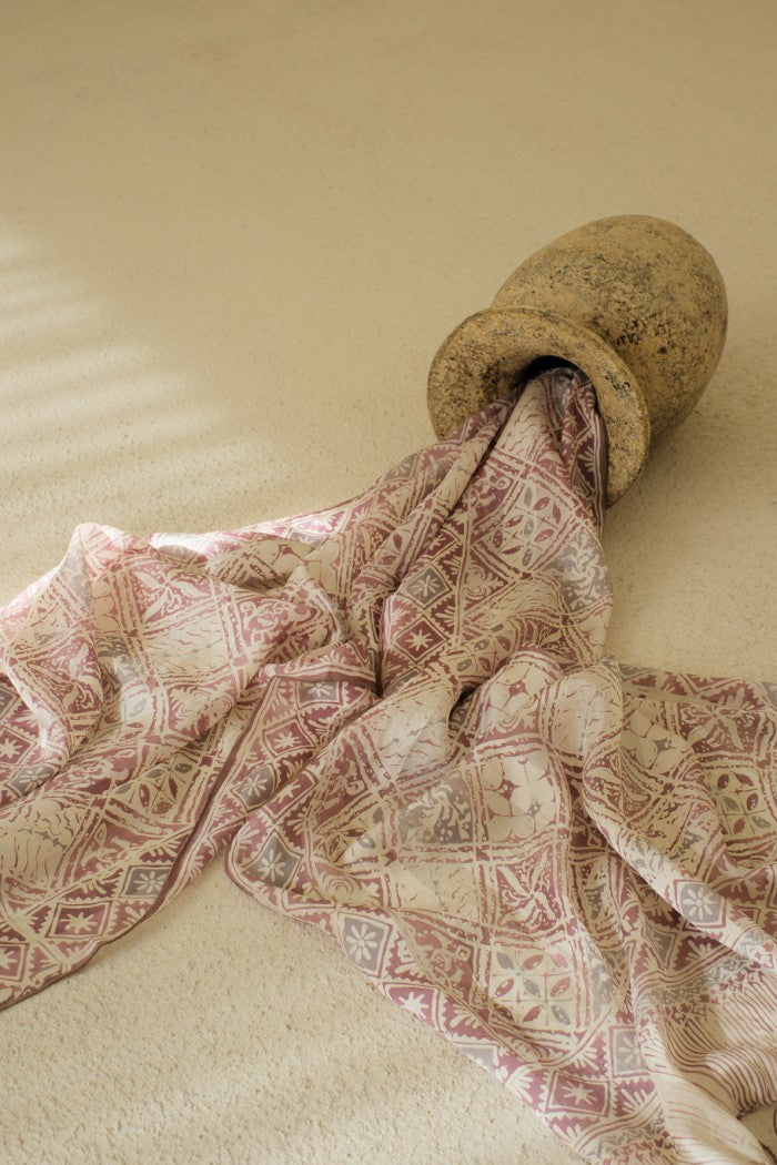 Bilik Kawung in Purple - Syal Batik Sutra - 55