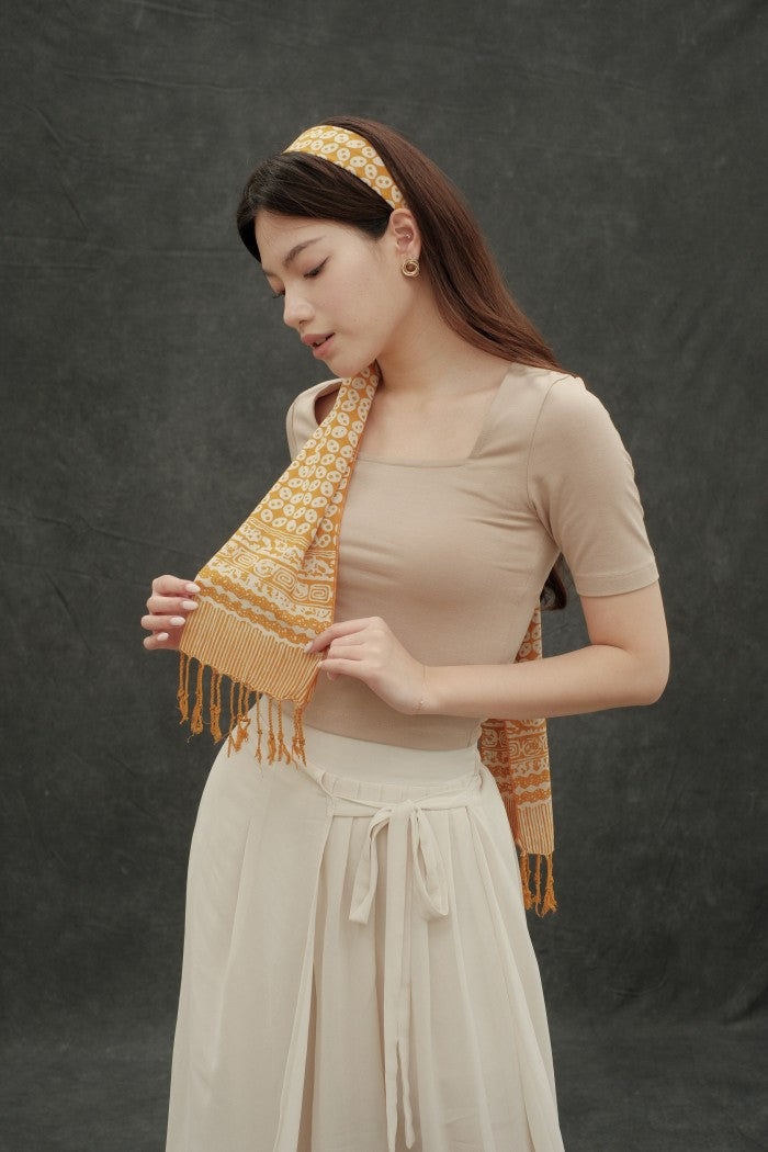 Scarf Batik Kawung Sen - Yellow | TCK
